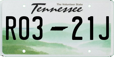 TN license plate R0321J