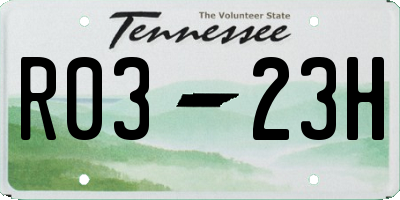 TN license plate R0323H