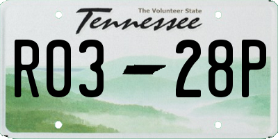 TN license plate R0328P