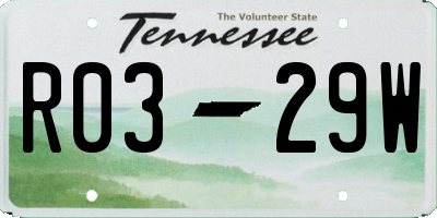 TN license plate R0329W