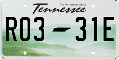 TN license plate R0331E