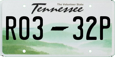 TN license plate R0332P