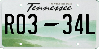 TN license plate R0334L