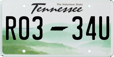 TN license plate R0334U