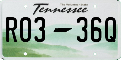 TN license plate R0336Q