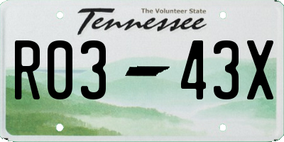 TN license plate R0343X