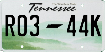 TN license plate R0344K