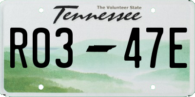 TN license plate R0347E