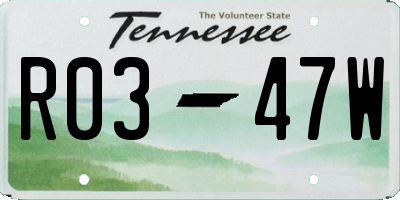 TN license plate R0347W