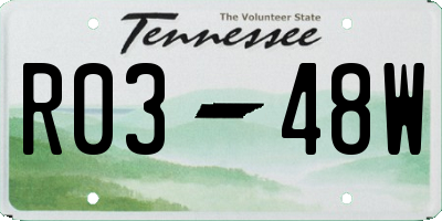 TN license plate R0348W