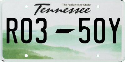TN license plate R0350Y