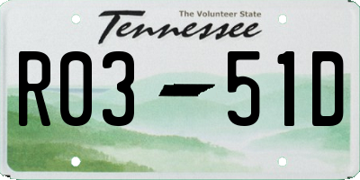 TN license plate R0351D