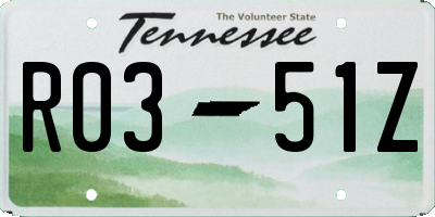 TN license plate R0351Z