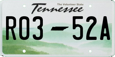 TN license plate R0352A
