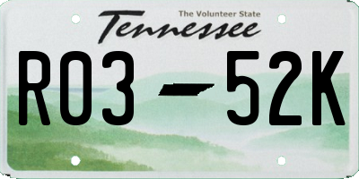 TN license plate R0352K