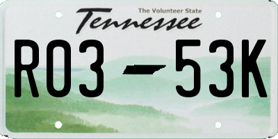 TN license plate R0353K
