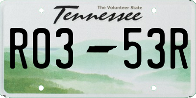 TN license plate R0353R