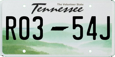 TN license plate R0354J