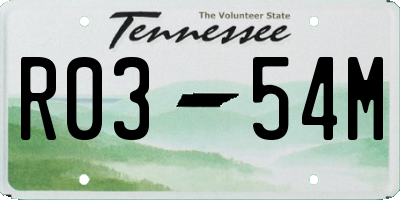 TN license plate R0354M