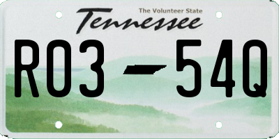 TN license plate R0354Q