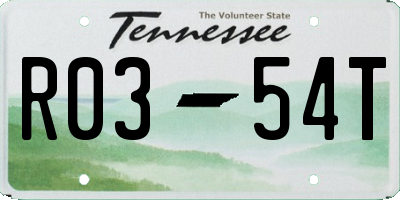 TN license plate R0354T