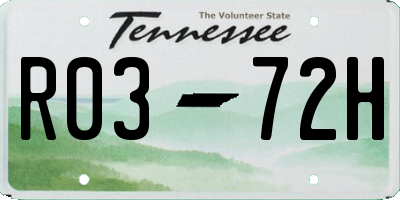 TN license plate R0372H
