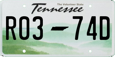 TN license plate R0374D