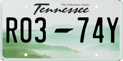 TN license plate R0374Y
