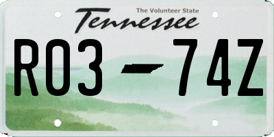 TN license plate R0374Z
