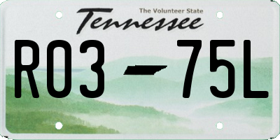 TN license plate R0375L