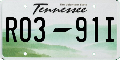 TN license plate R0391I