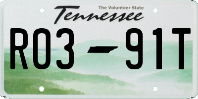 TN license plate R0391T