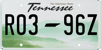 TN license plate R0396Z