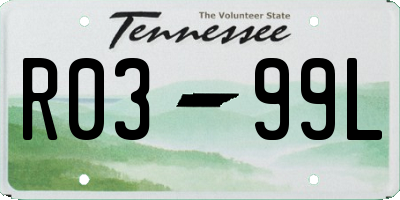 TN license plate R0399L