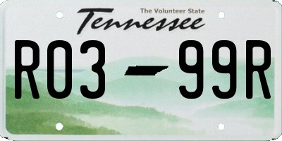 TN license plate R0399R