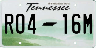 TN license plate R0416M
