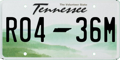 TN license plate R0436M