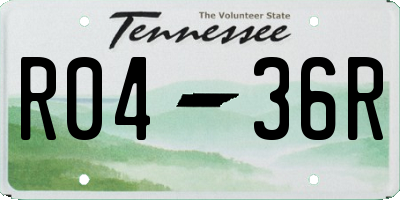 TN license plate R0436R