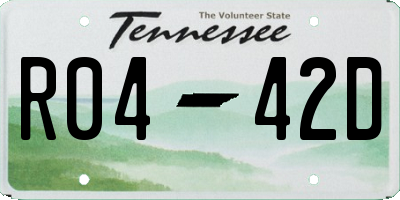 TN license plate R0442D
