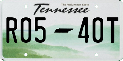 TN license plate R0540T