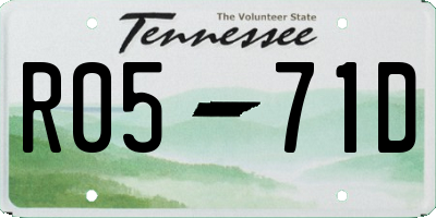 TN license plate R0571D