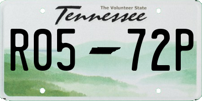 TN license plate R0572P