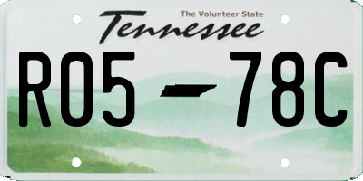 TN license plate R0578C