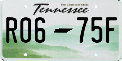 TN license plate R0675F