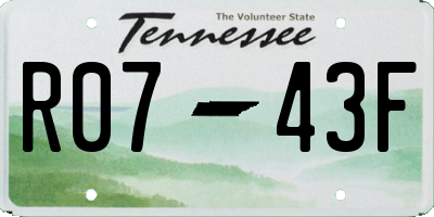 TN license plate R0743F