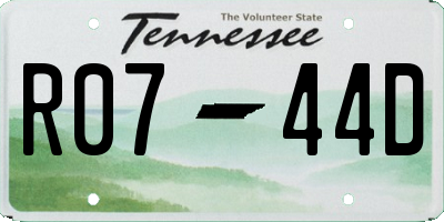 TN license plate R0744D