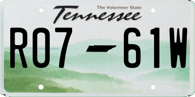 TN license plate R0761W