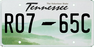 TN license plate R0765C