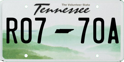 TN license plate R0770A