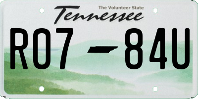 TN license plate R0784U